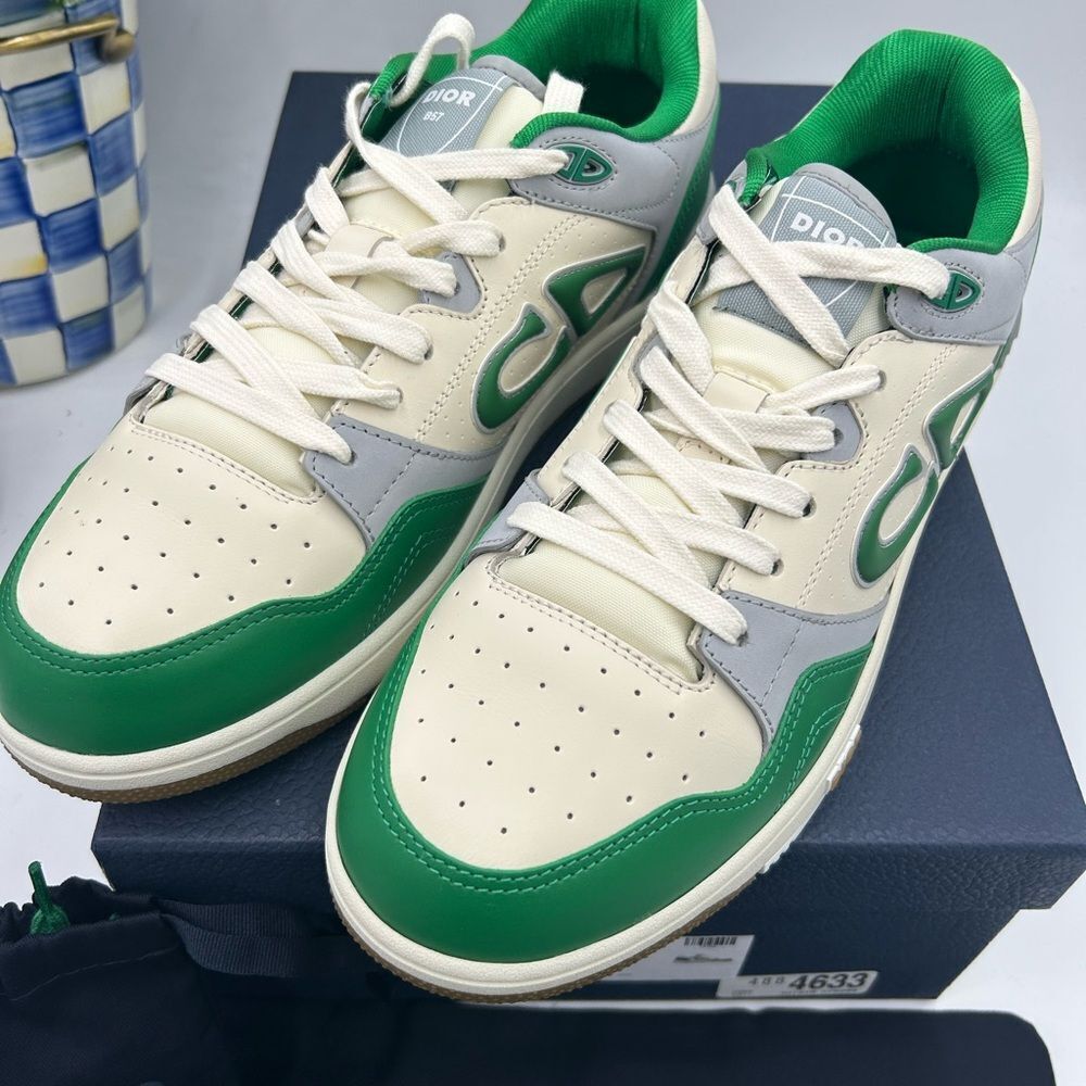 Men's Dior B 57 dribble low top leather sneakers size 44 made in Italy - Picture 14 of 15
